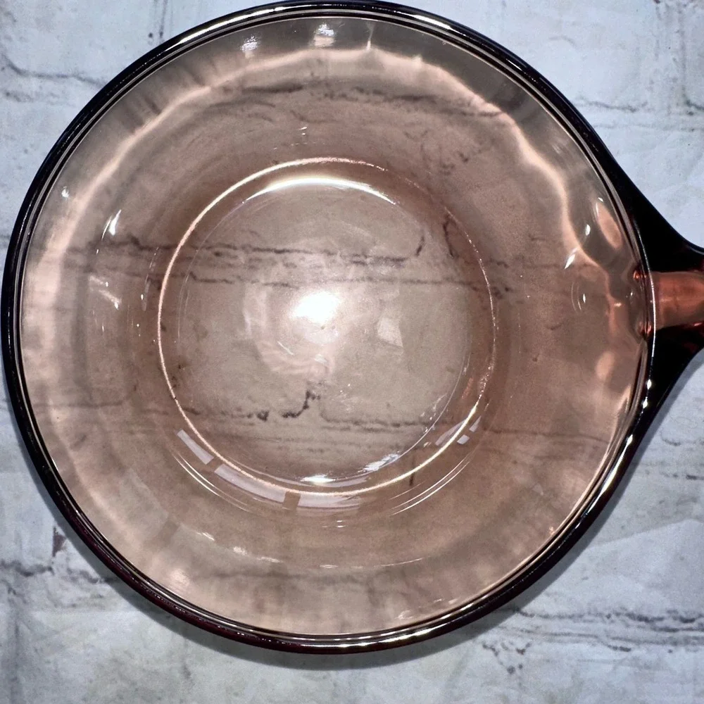 Vintage Amber Vision Corning 0.5L Sauce Pan W/Pyrex Lid USA